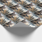 Getigerte Katze mit einer Waffe Geschenkpapier (Ecke)
