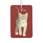 Getigerte Katze mit Text Maroon Autolufterfrischer (Rückseite)