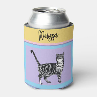 Getigerte Katze Pastell Katzen Frauen Pastell Farb Dosenkühler