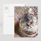 GETIGERTE KATZE POSTKARTE (Vorne/Hinten)