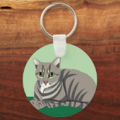 Getigerte Katze Schlüsselanhänger (Vorderseite)