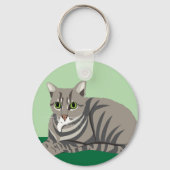 Getigerte Katze Schlüsselanhänger (Rückseite)