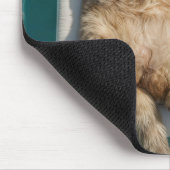 Getigerte Katze schwebt auf Queen of Hearts Pool F Mousepad (Ecke)