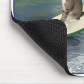 Getigerte Katze surft drauf los! Mousepad (Ecke)