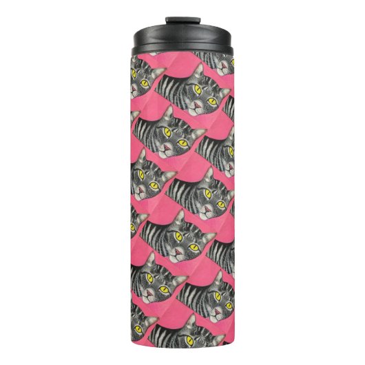 Getigerte Katze Thermobecher Thermosbecher (Vorderseite)