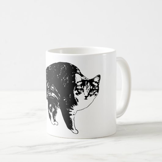 Getigerte Katze unter festlichen Lichtern Kaffeetasse (VorderseiteRechts)