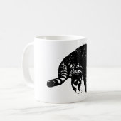 Getigerte Katze unter festlichen Lichtern Kaffeetasse (Vorderseite Links)