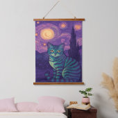 getigerte Katze Wandteppich Mit Holzrahmen (Schlafzimmer)