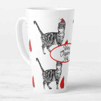 Getigerte Katze Weihnachten Santa Hut Katzen Rot W Milchtasse