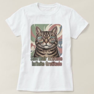 Getigerte Katzen-Sonnenbrille Pastell Retro-Kunst T-Shirt
