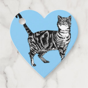 Getigerte Katzenaufkleber Blaue süße Katzen Hausti Geschenkanhänger