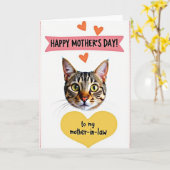 Getigerte Katzenmütter Liebenskarte Karte (Gelbe Blume)