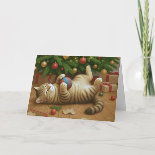 Getigerte Weihnachtsfunken Karte (Vorderseite)
