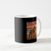 Getigerter Boxer am Sunset Beach Boxer-Hunde-Kunst Kaffeetasse (VorderseiteRechts)