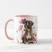 Getigerter Boxerhund & Wildblumen Tasse (Links)