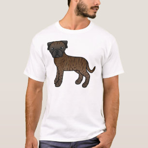 Getigerter Bullmastiff Süßer Cartoon-Hund T-Shirt