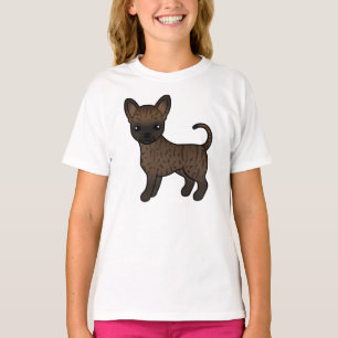 Getigerter Chihuahua mit glattem Fell, süßer Carto T-Shirt