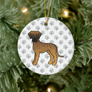 Getigerter Deutsche Dogge Süßer Cartoon-Hund Keramik Ornament