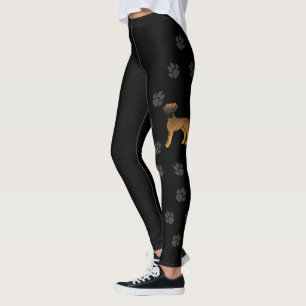 Getigerter Deutsche Dogge Süßer Cartoon-Hund & Pfo Leggings