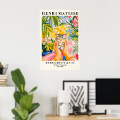 Getigerter Kätzchen-Kunstdruck im Stil von Matisse Poster (Heimbüro)