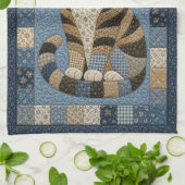 Getigerter Katzenquilt Geschirrtuch (Gefaltet)