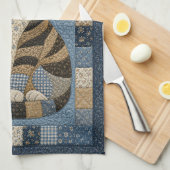 Getigerter Katzenquilt Geschirrtuch (Viertel Falte)