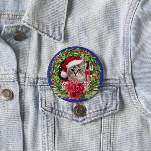 Getigerter Weihnachtskranz Knopf Button (Beispiel)