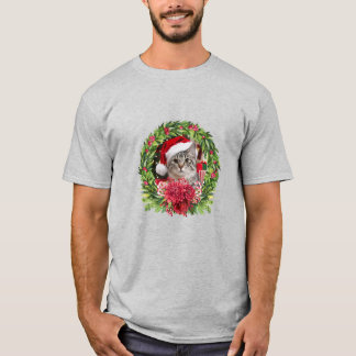 Getigerter Weihnachtskranz T-Shirt