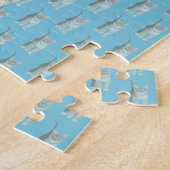 Getigertes Kätzchen 11 x 14 Blau Puzzle (Seite)