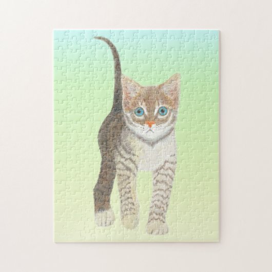 Getigertes Kätzchen 11x14 Puzzle (Vertikal)