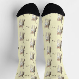 Getigertes Kätzchen mit Text Socken