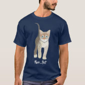 Getigertes Kätzchen Navy T-Shirt (Vorderseite)