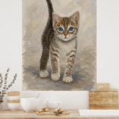 Getigertes Kätzchen Poster (Küche)