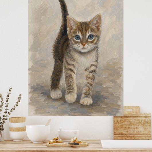 Getigertes Kätzchen Poster (Küche)