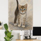 Getigertes Kätzchen Poster (Heimbüro)