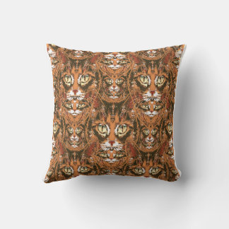 getigertes Katzen-Gesichtmuster Kissen