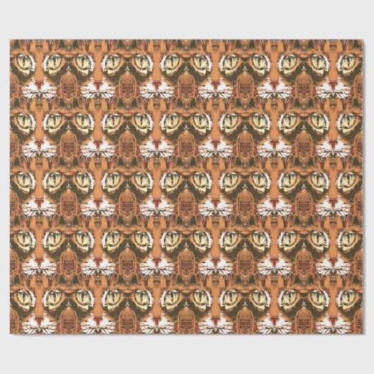 getigertes Katzen-Gesichtsmuster Geschenkpapier (Flach)