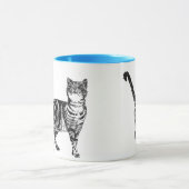 Getigertes Katzen-Mug Blau Tasse (Zentrum)