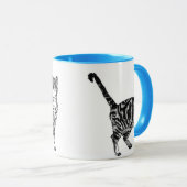 Getigertes Katzen-Mug Blau Tasse (VorderseiteRechts)