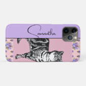 Getigertes Katzen Weibliches Rosa Lavendel Mädchen Case-Mate iPhone Hülle (Rückseite (Horizontal))