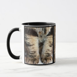 Getigertes Katzengesicht und Pfoten - Lustiges Kat Tasse