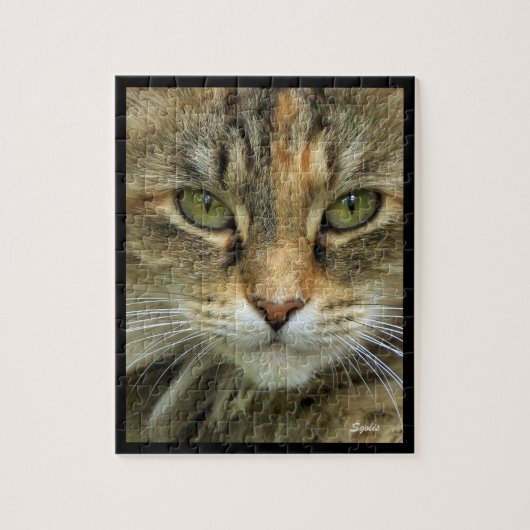 Getigertes Katzenportrait Puzzle (Vertikal)