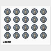 Getigertes Katzenquilts Runder Aufkleber (Blatt)