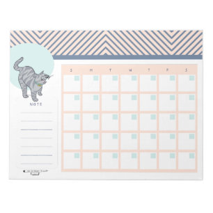 Getigterte Katze Offener Datums-Tischkalender Noti Notizblock