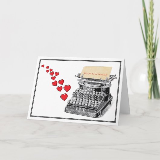 Getippter Valentinsgruß Feiertagskarte (Vorderseite)