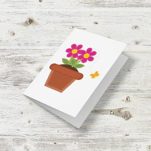 Getöpferte Blume und Schmetterlingskarte Karte