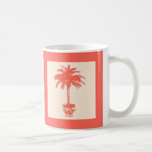 Getopfte Palme - Korallenorange-Töne Kaffeetasse
