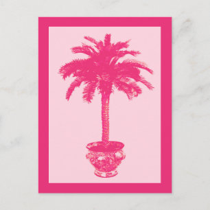 Getopfte Palme, Korallenrosa Töne Postkarte