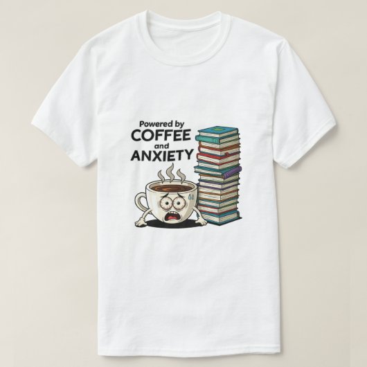 Getragen von Kaffee und Angst | Funny Stressed T-Shirt (Design vorne)
