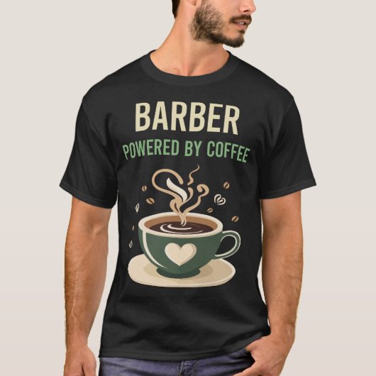 Getragen von Kaffeebarber T-Shirt (Vorderseite)